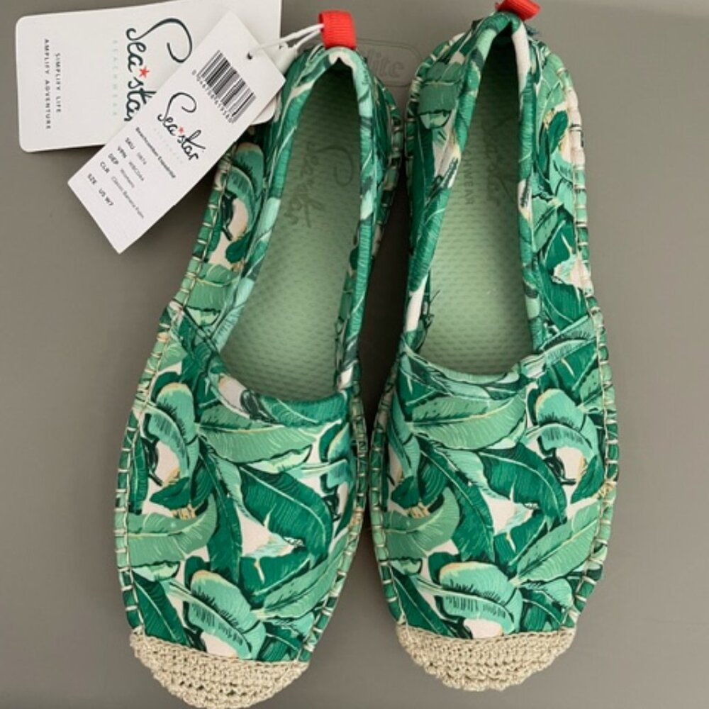 Sea Star Beachwear Beach Comber Espadrille Classic Banana Palm Stretch  US 7